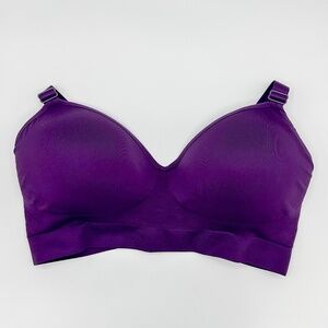 Mindd Purple V-Neck Wireless Bra